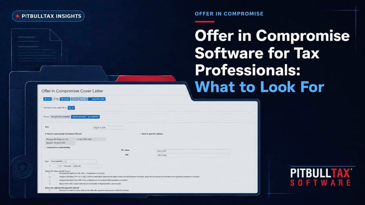 Offer in Compromise Software for Tax Professionals