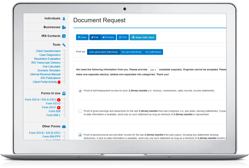 Engagement Letter and Document Request