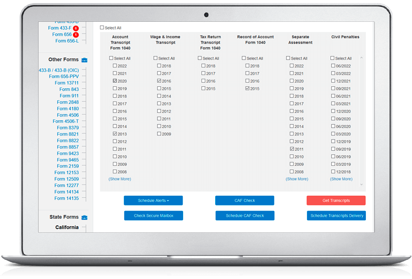 IRS Transcript Delivery and Reporting… with Automatic Daily Alerts 