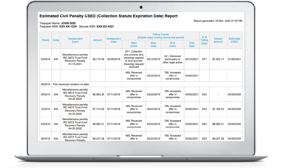 Picture of a CSED report